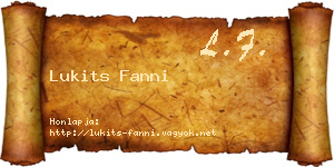 Lukits Fanni névjegykártya